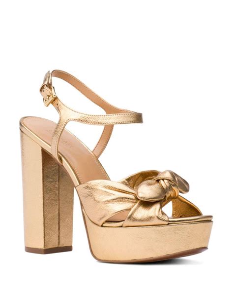 michael kors pippa platform gold|Pippa Woven Leather Sandal .